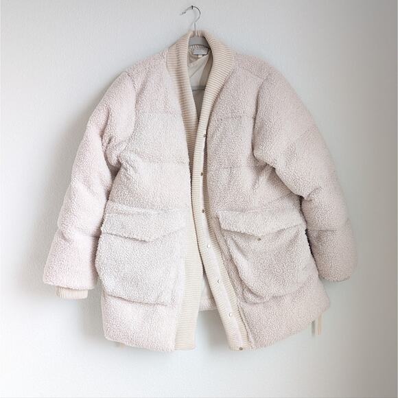 Varley Wynn Sherpa Puffer Coat in Sandshell, size XL - Picture 3 of 9